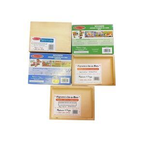 Toddler Wood Puzzles lot of 5 Melissa and Doug Animals Cars